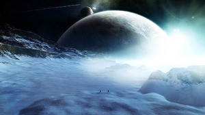 Atmosphere Blue Ice Planet Sci Fi Snow Space Stars Travelers Tv Show 1920x1080 Wallpaper