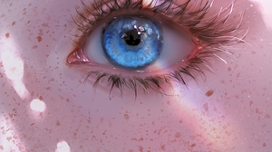 Artwork Blue Eyes Sky Closeup 1500x1500 Wallpaper