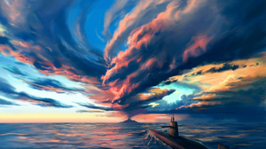 Cloud Ocean Submarine 3777x2125 Wallpaper