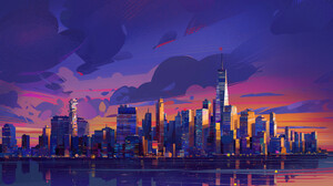 Entergalactic Digital Art Artwork Illustration City Cityscape Reflection Building Netflix TV Series  1920x1182 Wallpaper