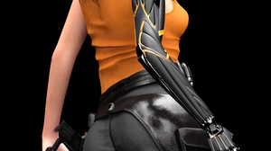 Sakirah Rodaun Original Characters Science Fiction Cyborg Prosthesis Tank Top Orange Shirts Black Ba 1500x3000 Wallpaper
