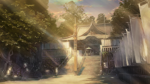 Anime Temple 2000x1145 wallpaper