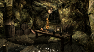 The Elder Scrolls V Skyrim Water Cave Video Games Atmosphere Low Light RPG PC Gaming Screen Shot 1920x1080 Wallpaper