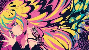 Anime Girls Trippy Psychedelic Surreal Colorful Pink Tattoo 9860x5000 Wallpaper