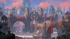 Digital Art Fantasy Art 3 LY Studio Cityscape Fantasy City Clouds Gears Ship 1900x854 Wallpaper