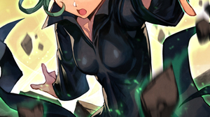 Tatsumaki One Punch Man Green Hair Green Eyes Looking At Viewer Vertical Anime Girls Rocks 900x1286 Wallpaper