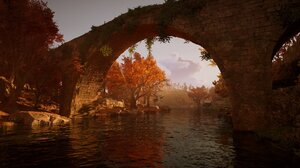 Assassins Creed Valhalla Screen Shot PC Gaming Video Games Water Trees Bridge CGi Clouds 2560x1600 Wallpaper