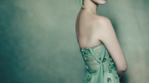 Anya Taylor Joy Women Actress Blonde Green Green Dress Simple Background Makeup 1538x2000 Wallpaper