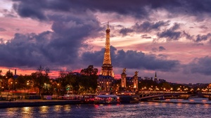 France Paris Cloud Monument Night River 2560x1706 Wallpaper