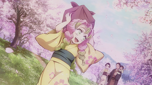 Kimetsu No Yaiba Mitsuri Kanroji Anime Girls Two Tone Hair Petals Trees Braided Hair Braids Kimono A 3840x2160 Wallpaper