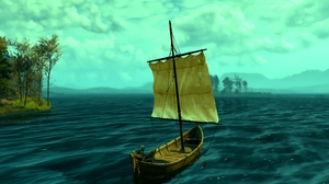 The Witcher 3 The Witcher Sea Boat Nature Geralt Of Rivia Video Games Water 4320x2700 Wallpaper