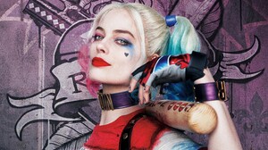 Actress Australian Blonde Harley Quinn Lipstick Margot Robbie Suicide Squad Woman 7680x4320 Wallpaper
