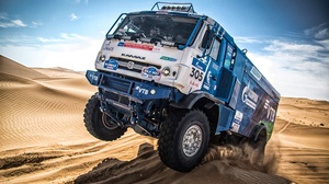 Desert Kamaz Rallying Red Bull Sand Truck Vehicle 5000x3333 Wallpaper