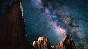 Milky Way Mountain Night Sky Starry Sky Stars 5216x4477 Wallpaper