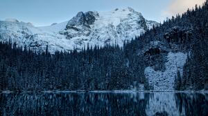 Landscape Lake Snow Winter Canada British Columbia Nature Forest Trees Reflection 4000x2667 Wallpaper