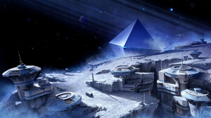 Digital Art Artwork Illustration Space Space Art Architecture Stars Pyramid Galaxy Event Horizon 1920x1084 Wallpaper