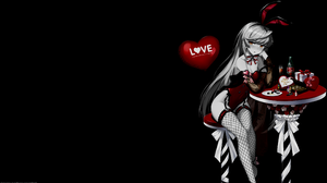 Selective Coloring Black Background Dark Background Simple Background Anime Girls Valentines Day Min 3840x2160 Wallpaper