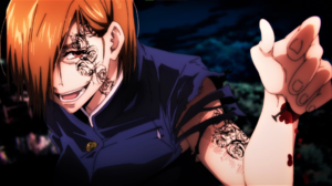 Jujutsu Kaisen Kugisaki Nobara Tattoo Uniform Nails Sky Clouds Teeth Smiling Anime Anime Screenshot  1920x1080 Wallpaper