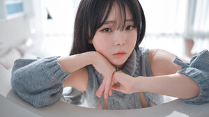 Asian Model Korean Women Sweater Women Pale Women Indoors Looking At Viewer Brunette 6000x4500 Wallpaper