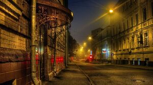 Building Light Moscow Night Road 4000x3000 Wallpaper