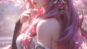 Anime Anime Girls Genshin Impact Yae Miko Genshin Impact Portrait Display Long Hair Pink Hair Purple 2230x4000 Wallpaper