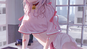 Anime Anime Girls Artwork Bae C Bunny Girl Silver Hair Pink Eyes Crop Top Thigh Highs 1000x1414 Wallpaper