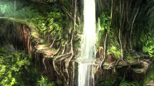 Fantasy Waterfall 2184x1563 Wallpaper