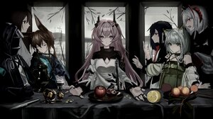Arknights Anime Girls The Last Supper Doctor Arknights Amiya Arknights Kaltsit Arknights W Arknights 4096x2305 Wallpaper