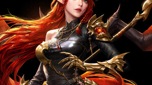 Games Posters Fantasy Girl Fantasy Art Redhead Horns Long Hair 1300x1593 Wallpaper