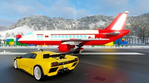 Forza Horizon 4 Car LEGO Video Game Art Video Games Vehicle CGi Aircraft Planes Sky Clouds Taillight 1920x1080 Wallpaper