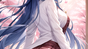 Anime Anime Girls Stable Diffusion Ai Art Artwork Digital Art Vertical Blushing Long Hair Petals Che 1536x2304 Wallpaper