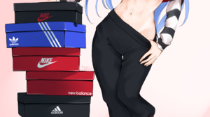 Anime Anime Girls Digital Art Artwork 2D Portrait Display Vertical Chaesu Blue Hair Blue Eyes Bare M 1108x2000 Wallpaper