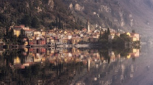 House Reflection Italy Lake Village 2500x1406 Wallpaper