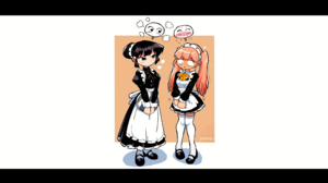 Komi San Wa Comyushou Desu Komi Shouko Hitohito Tadano Maid Maid Outfit Hairbun Wigs Anime Girls Ani 2560x1440 wallpaper