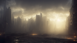 Ai Art Stable Diffusion Futuristic City Mist Clouds Video Games Video Game Art Water 3840x2160 Wallpaper