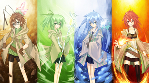 Anime Anime Girls Trading Card Games Yu Gi Oh Eria The Water Charmer Wynn The Wind Charmer Hiita The 1600x900 Wallpaper