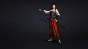 Black Hair Girl Oriental Woman Warrior 3400x2000 Wallpaper