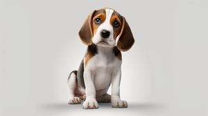 Ai Art Pet Animals Dog Beagle Puppies Simple Background White Background Minimalism 4579x2616 Wallpaper