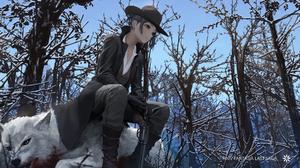 Anime Girls Anime Hat Trees Wolf Gun Outdoors 4800x2700 Wallpaper