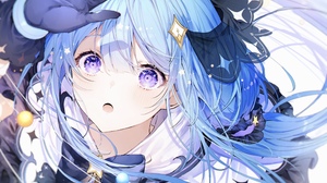 Anime Anime Girls Noyu Artwork Blue Hair Purple Eyes 4024x2493 Wallpaper