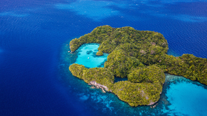 Aerial Island Lagoon Nature Ocean Tropical 3000x2000 Wallpaper