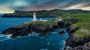Ireland Coast Landscape Nature Lighthouse Fanad Head Lighthouse Sunrise 5120x2788 Wallpaper
