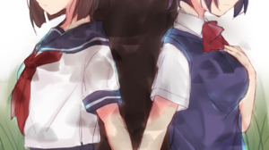 Anime Anime Girls Azur Lane Souryuu KanColle Hiryuu KanColle Twintails Blue Hair Short Hair Brunette 1062x1500 Wallpaper
