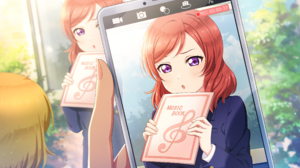 Nishikino Maki Love Live Anime Anime Girls Phone Treble Clef Books Redhead Schoolgirl School Uniform 4096x2520 Wallpaper