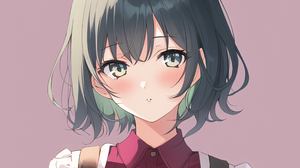 Novel Ai Anime Girls Ai Art Green Hair Green Eyes Blushing 2560x2560 Wallpaper