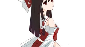 Anime Anime Girls Touhou Hakurei Reimu Long Hair Black Hair Japanese Clothes Miko Solo Artwork Digit 1620x2192 Wallpaper