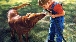 Child Dog Love 2215x1750 Wallpaper