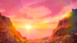 Hai To Gensou No Grimgar Anime Sunset Landscape Sky Sea Town Warm Summer Isekai Clouds 8000x4500 Wallpaper