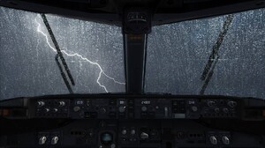 Airplane Lightning Rain Water On Glass Boeing 737 Aircraft Storm 1920x1080 Wallpaper