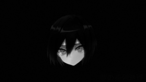 Minimalism Face Dark Simple Background Noise Anime Girls Black Background 1920x1080 Wallpaper